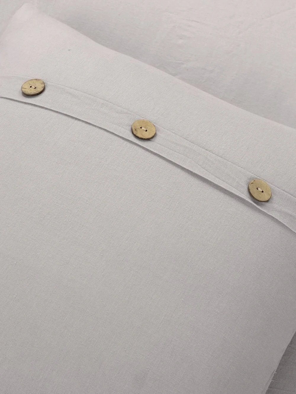Lush Décor Belgian Flax Linen Cotton Blend Duvet Cover Set Gray Full/Queen 3PC